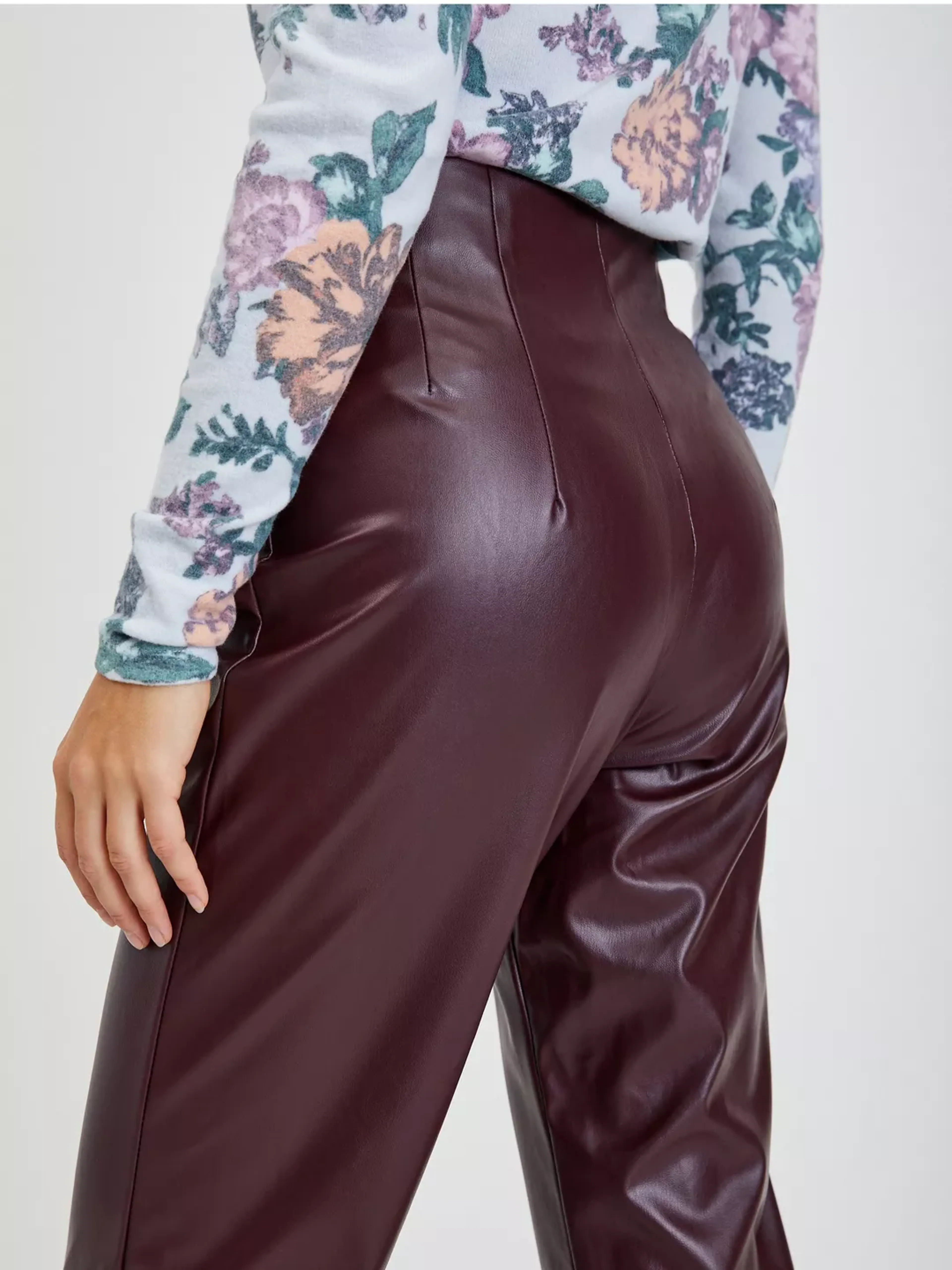 Burgunderrot Damen Kunstederhose ORSAY