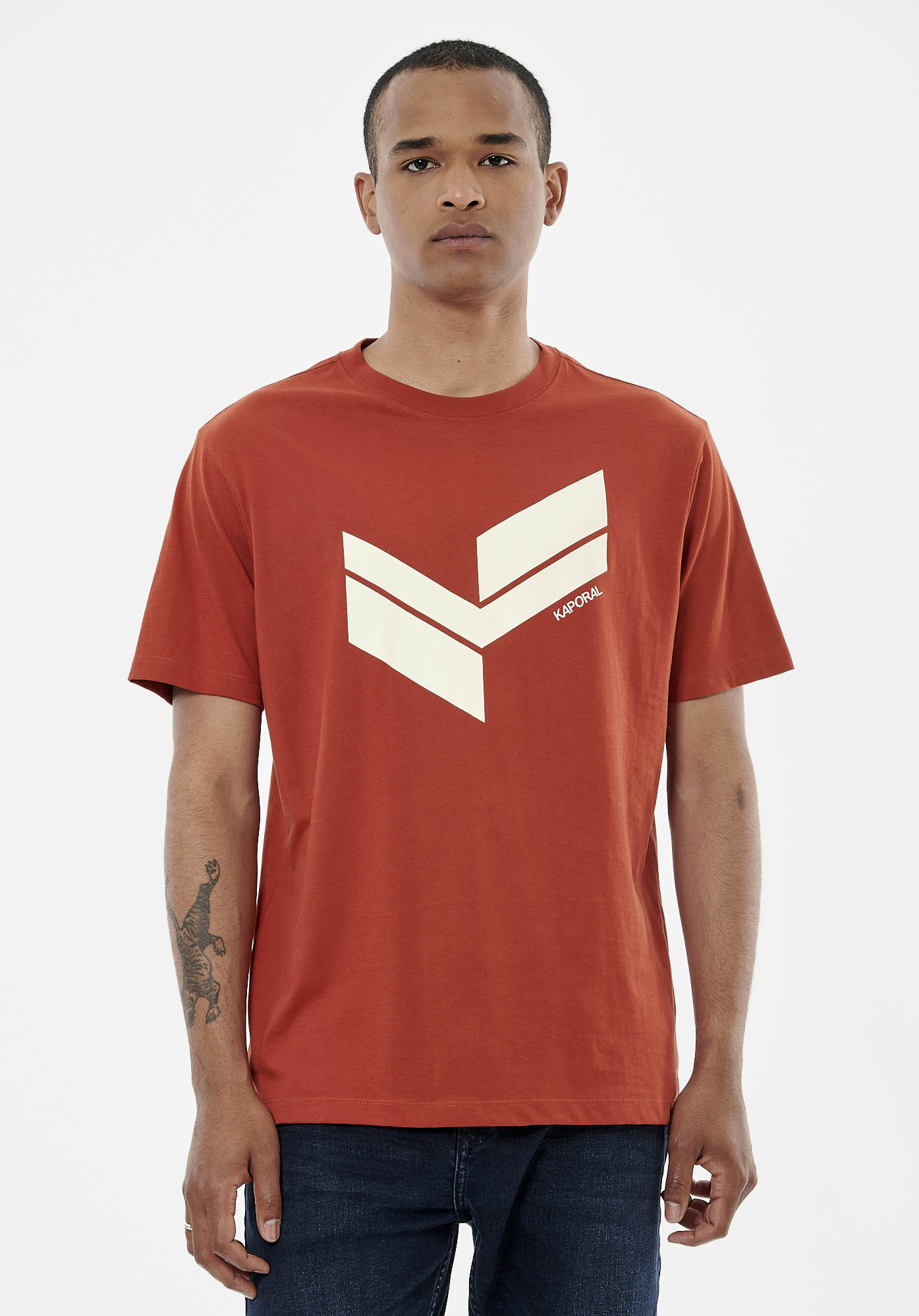 BRYZO  T-shirt orange homme 100% coton