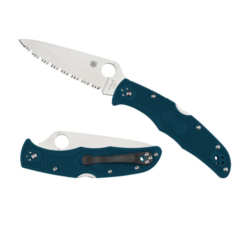 Spyderco Endura 4 Frn Blue K390 Serrated C10FSK390