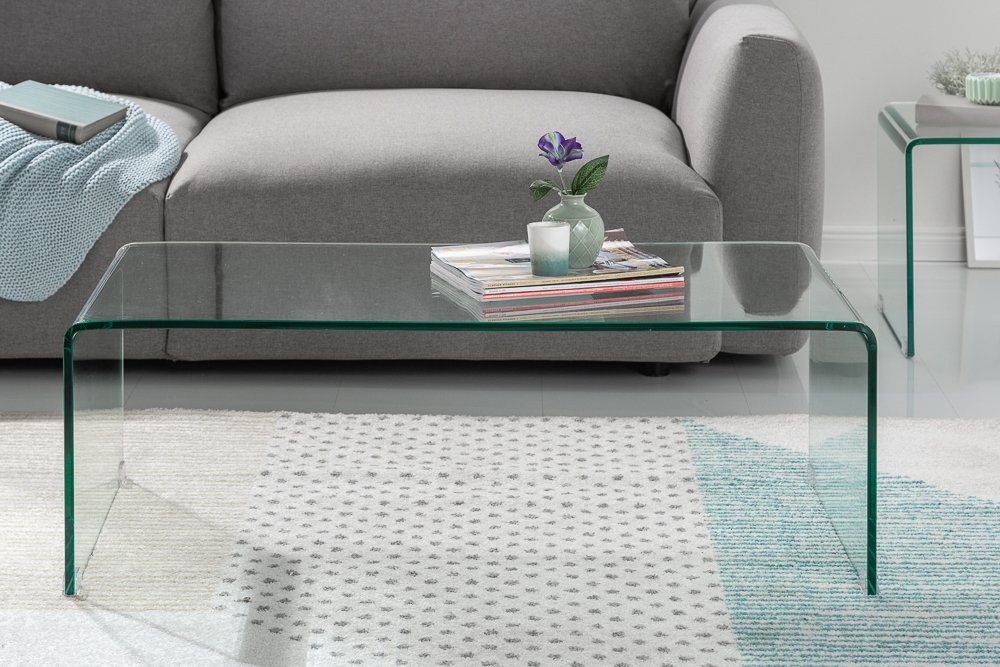 riess-ambiente Couchtisch FANTOME 100cm transparent (Set, 2-St), Wohnzimmer · Glas · eckig · Modern Design