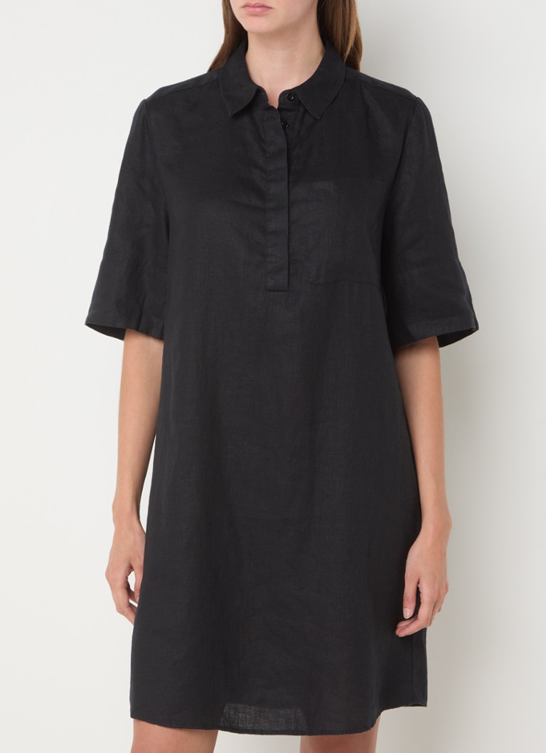 Robe-blouse courte en lin OPUS Walmari avec poche poitrine