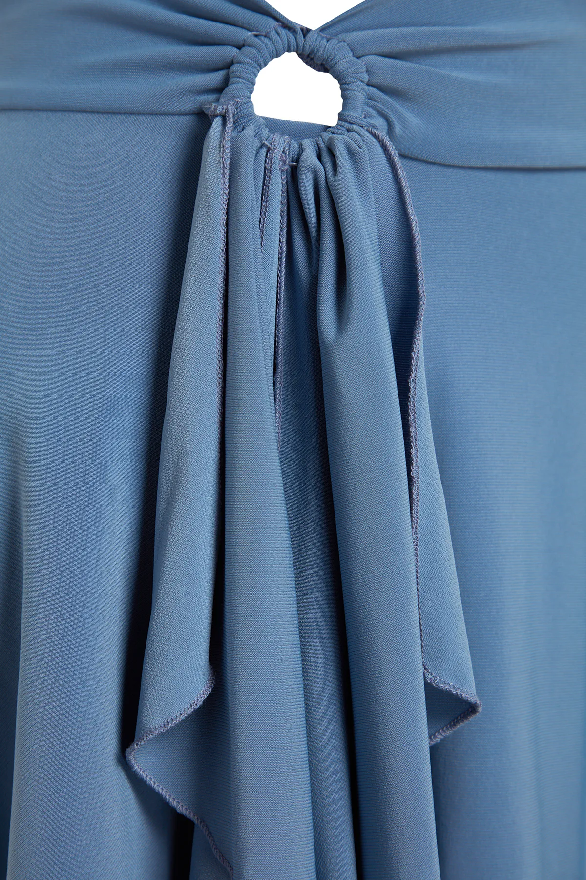 Trendyol Collection  Blauer Mini-Strickrock mit Volant und Rüschendetail TWOAW24ET00214