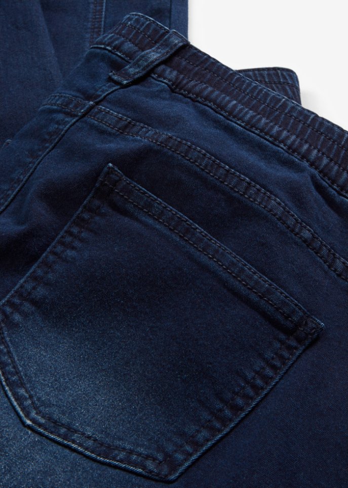 Verkürzte Thermojeans mit geradem Bein und High-Waist-Bequembund, knöchellang
