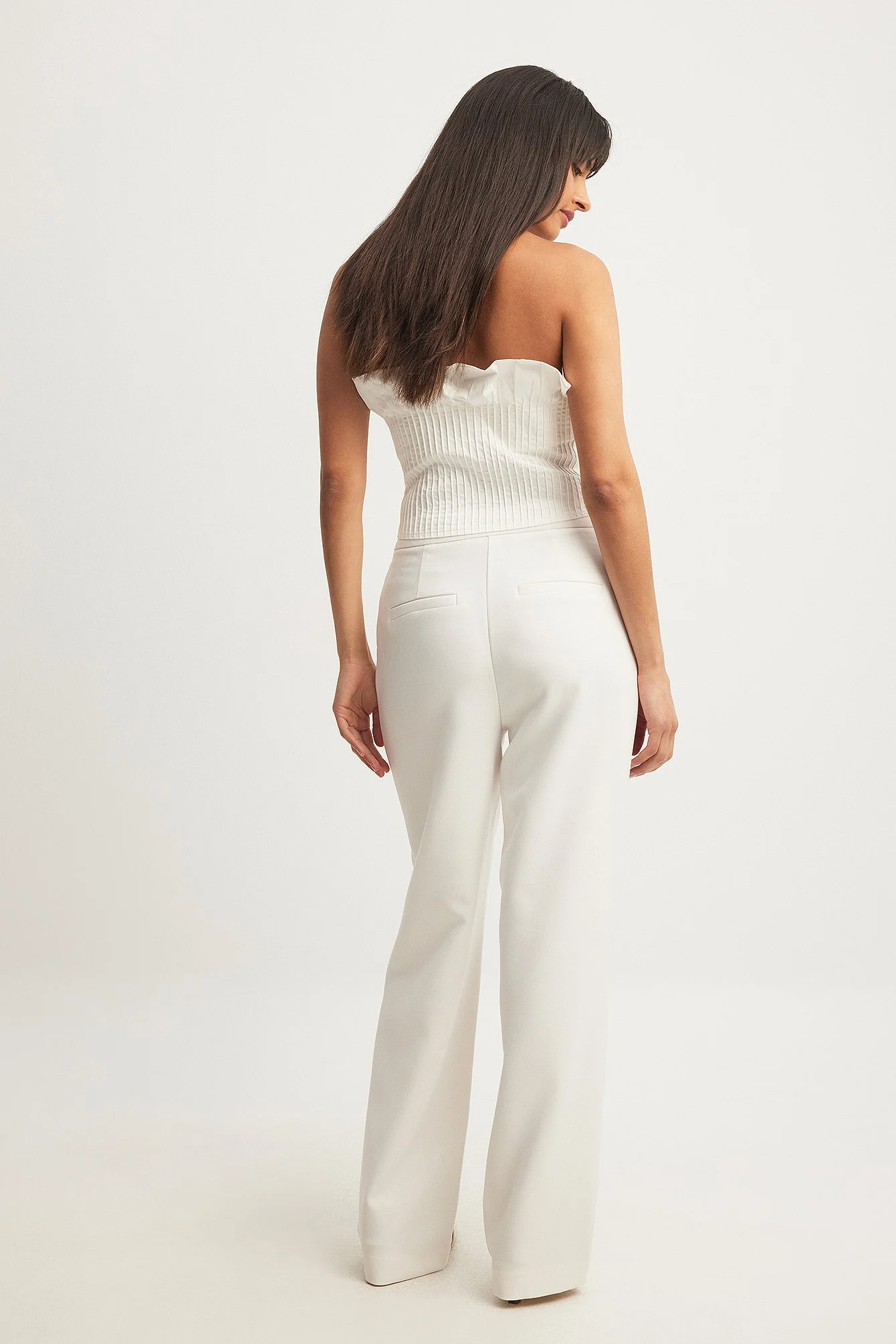 Recycelte plissierte Anzughose mit hoher Taille