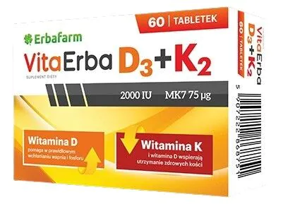 Vitaerba D3 + K2 60 tablečių