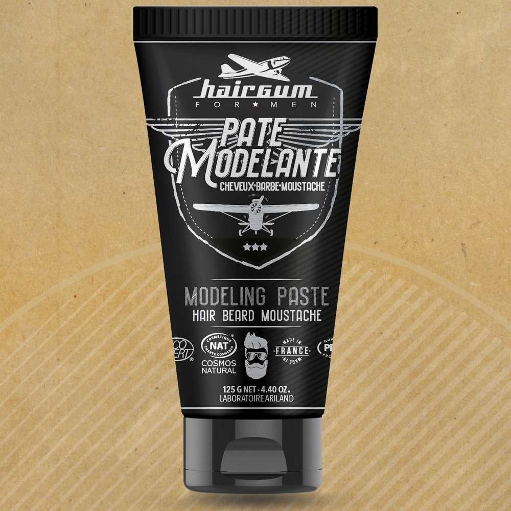 hairgum Pâte Modelante cheveux, barbe et moustac he Cosmos Nat Produit Coiffant