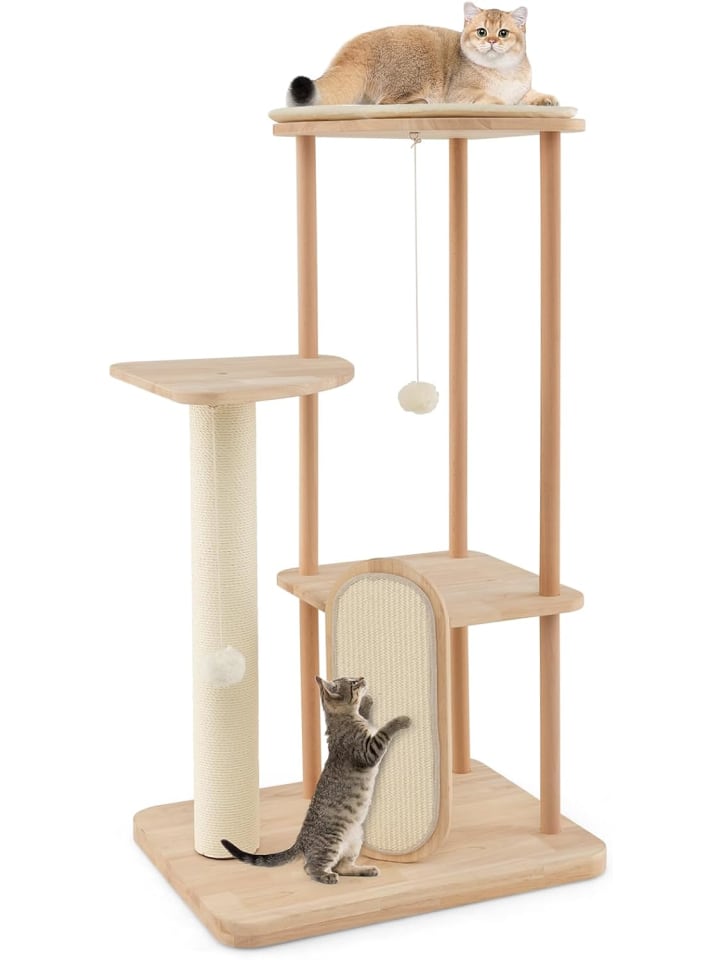 COSTWAY Kratzbaum Holz 112cm in Beige günstig kaufen onesize