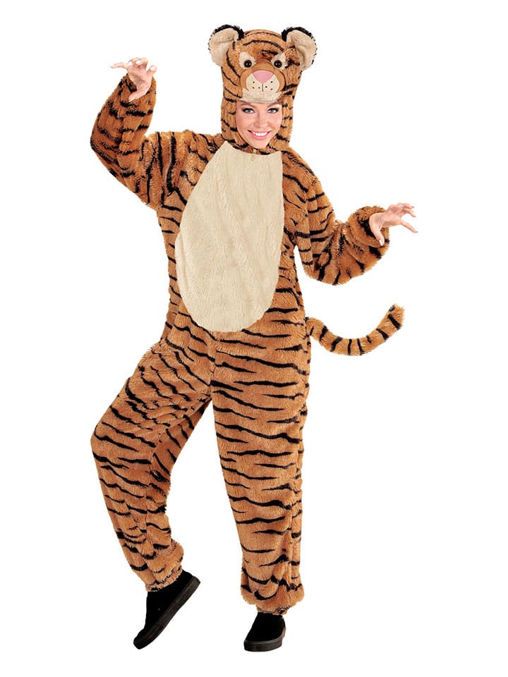 Carnival Party Kostümoverall ''Tiger'' in Hellbraun/ Beige/ Schwarz günstig kaufen