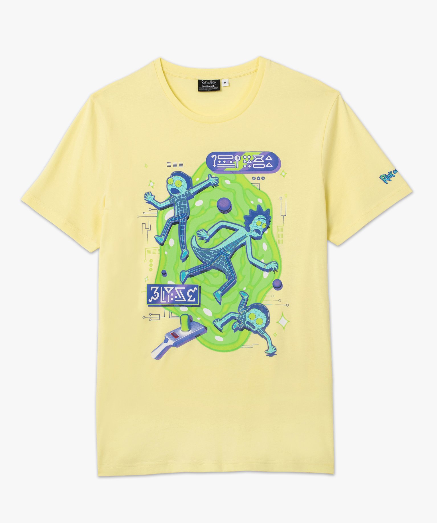 Tee-shirt homme à manches courtes motif XXL - Rick and Morty jaune | GEMO