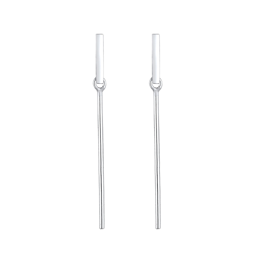 Elli Elli Boucles d'Oreilles Geo Rechteck Trend Minimal 925 Sterling Silber Boucles d'oreilles