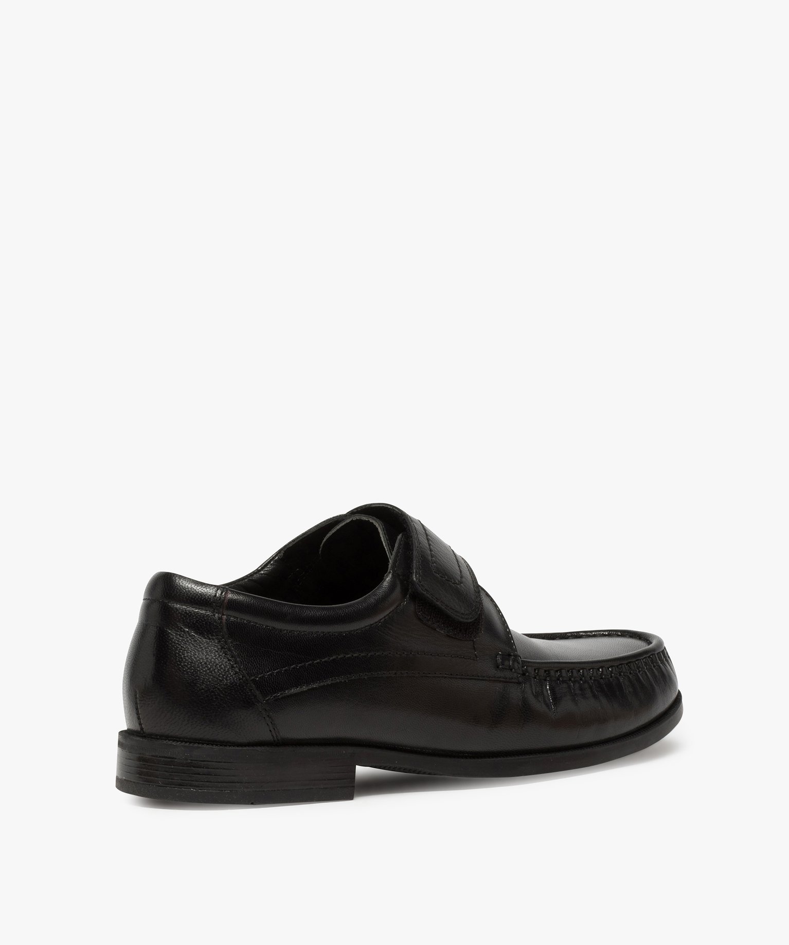 Mocassins homme dessus cuir fermeture à scratch noir | GEMO