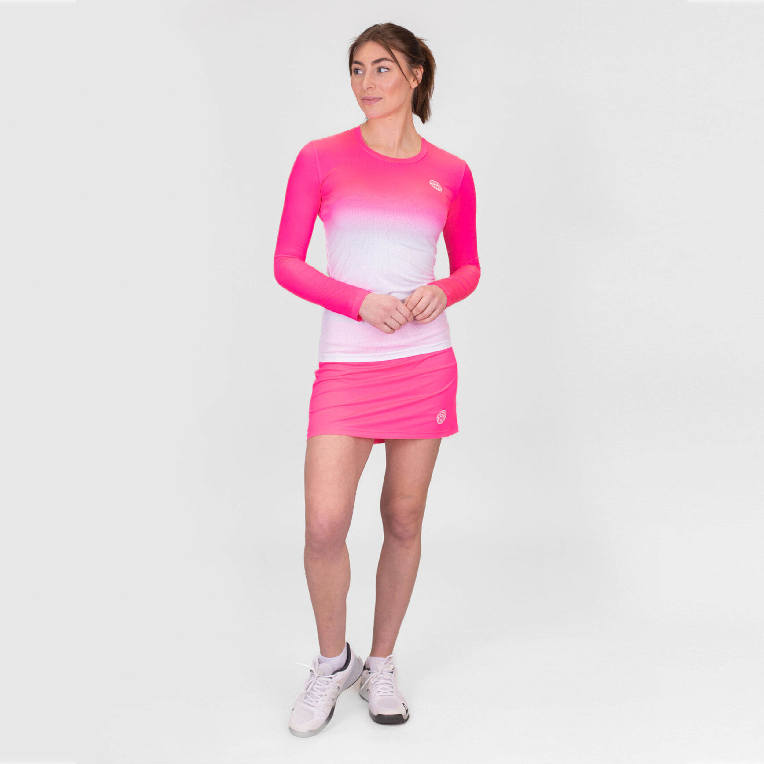 Crew Gradiant Longsleeve Damen - Pink, Weiß