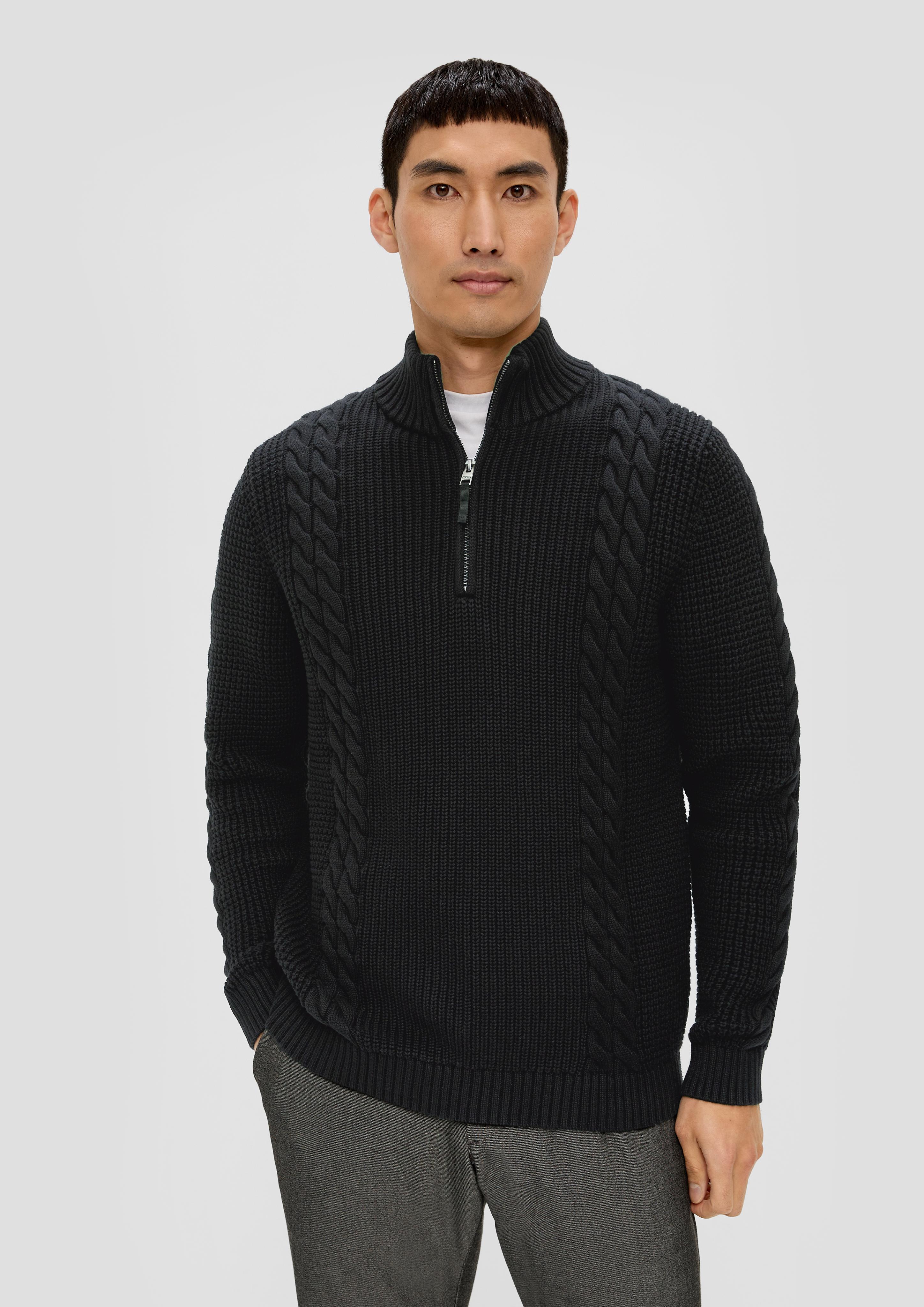 Troyer-Pullover mit Zopfmuster  2137421-9999