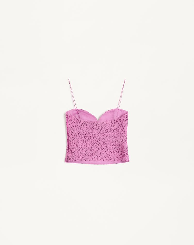 Top Plusdepois em chiffon estampado