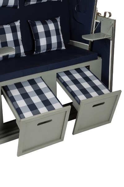 MyFlair Strandkorb blau/Weiß 2er Sitz inkl. LED