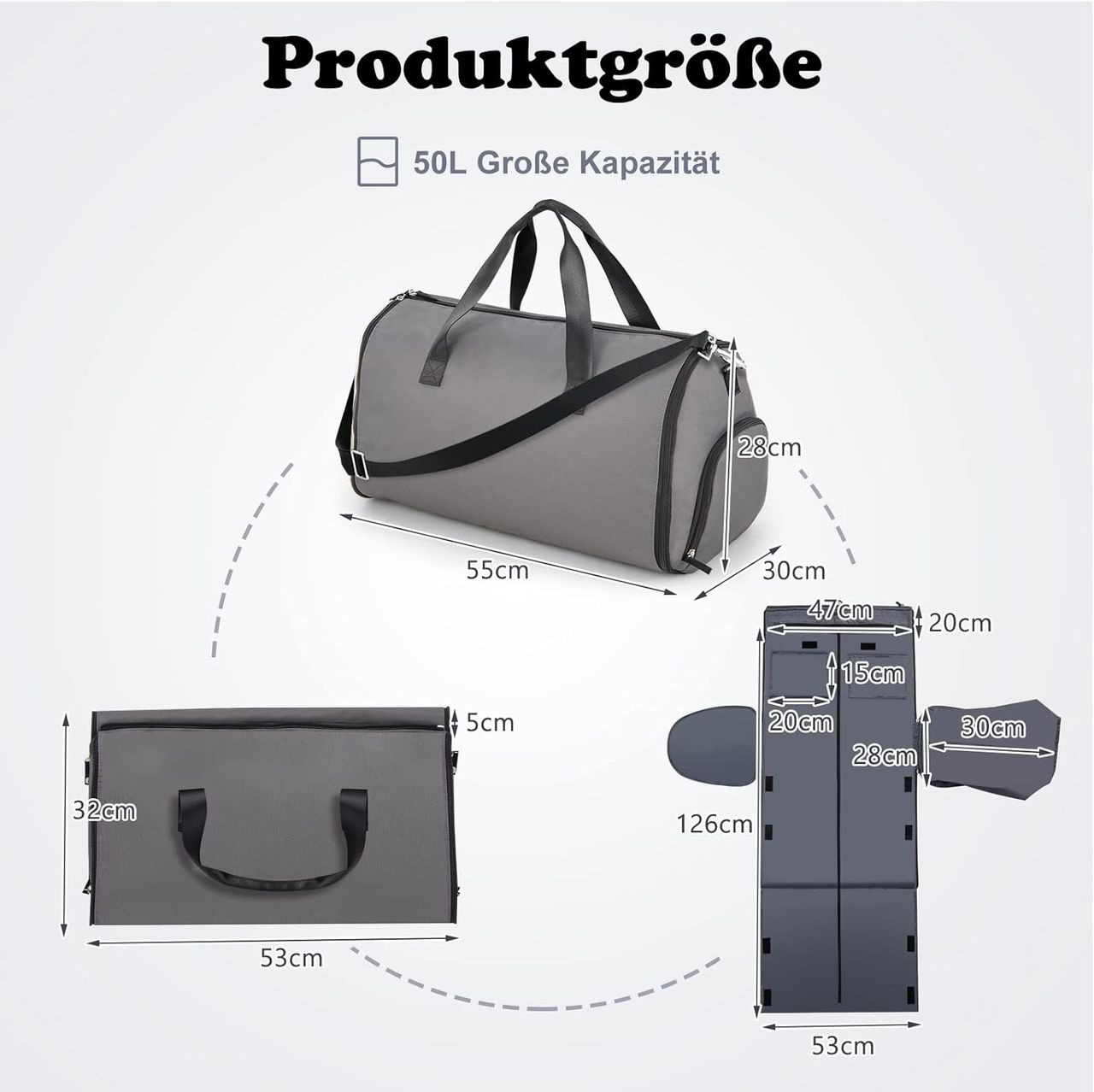 Costway 2-in-1 Handgepäcktasche & Kleiderhängetasche
