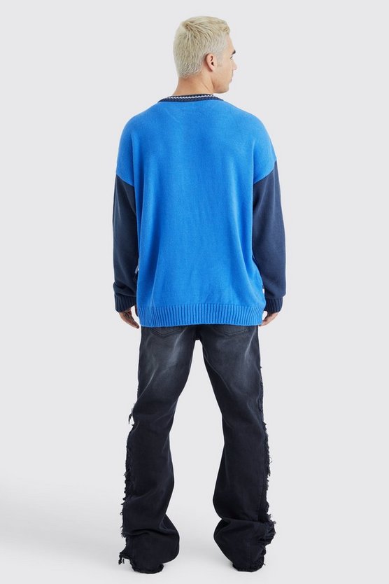 Oversize Pullover mit Fußball-Applique