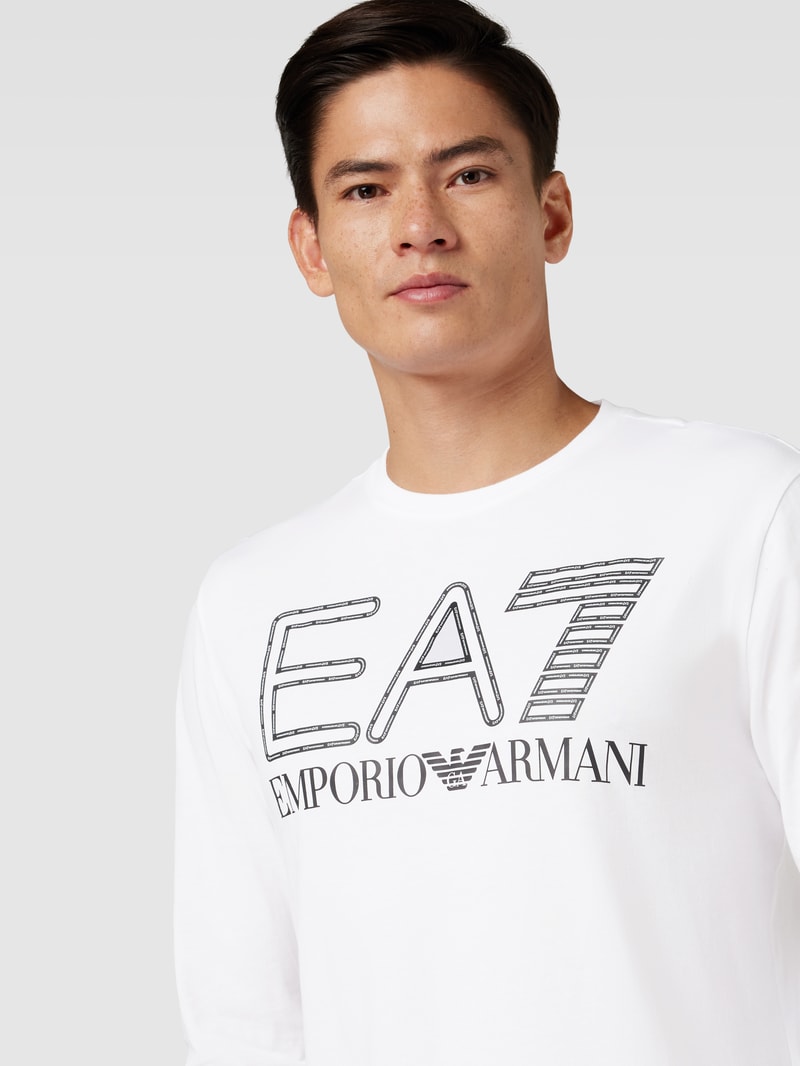 Longsleeve mit Label- und Logo-Print in weiß