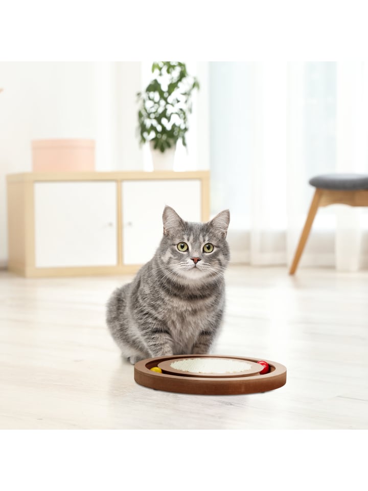 relaxdays Katzen Kratzbrett in Natur - Ø 27,5 cm günstig kaufen onesize