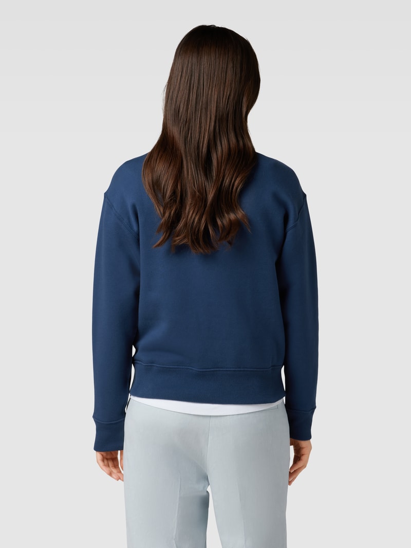 Sweatshirt aus Baumwoll-Mix mit Motiv-Print in marineblau
