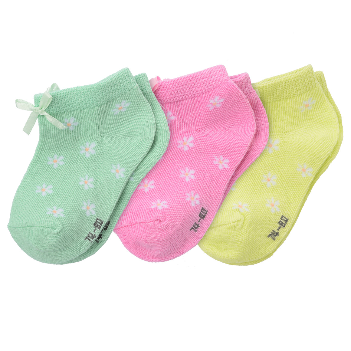 3 Paar Baby Sneaker-Socken mit Zierschleife