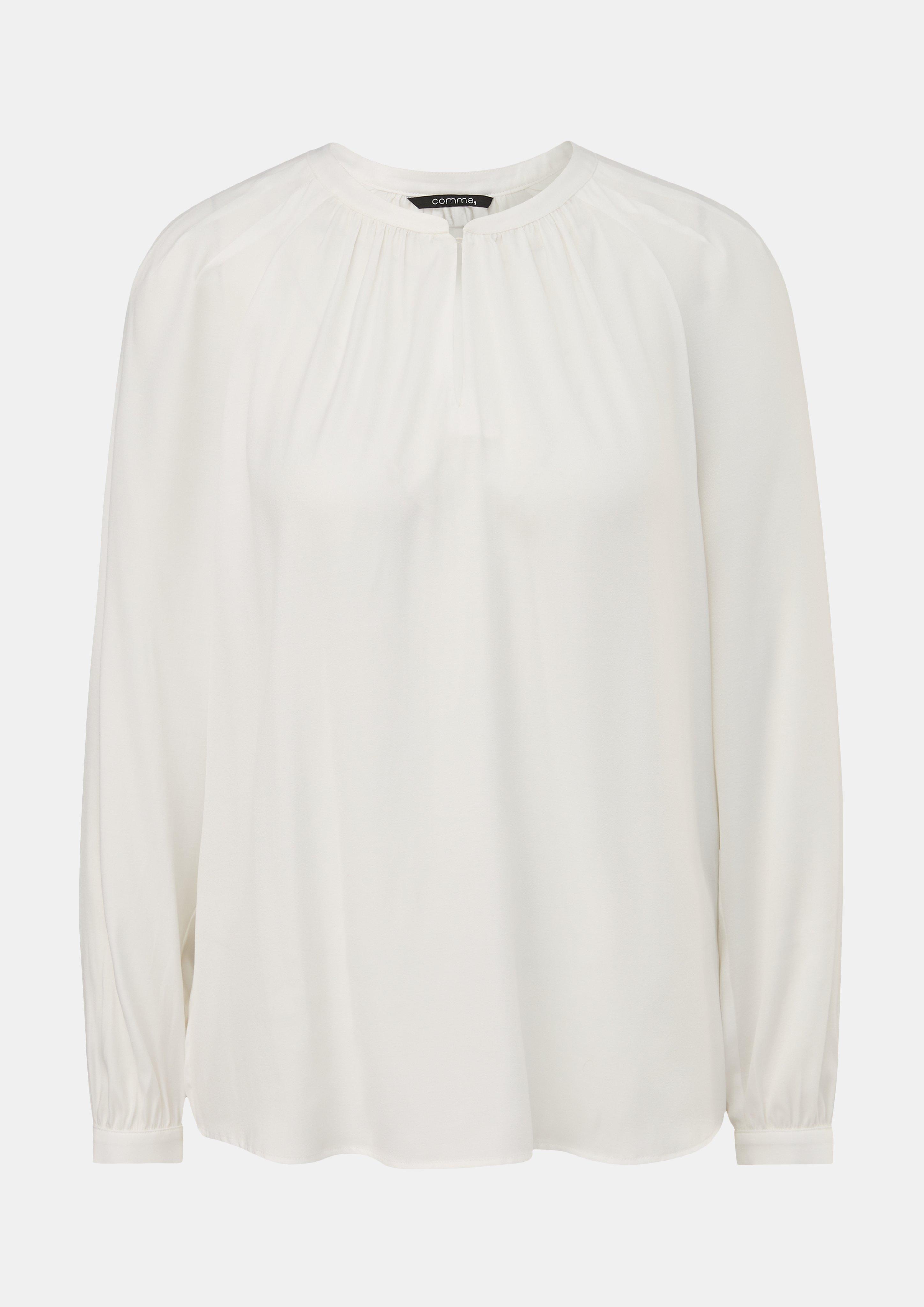 Satinbluse aus Viskosemix - weiß