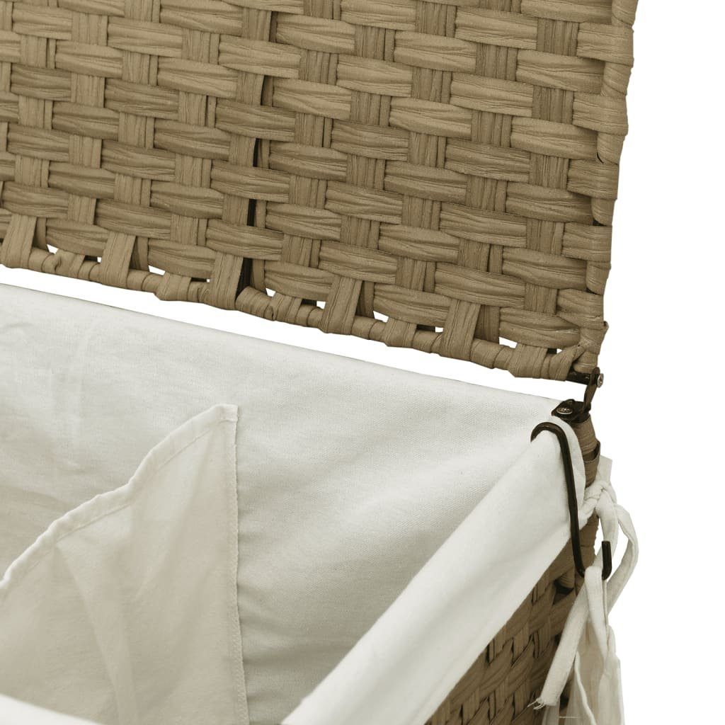 vidaXL Wäschekorb Wäschekorb mit Rollen 60x35x60,5 cm Rattan (1 St)