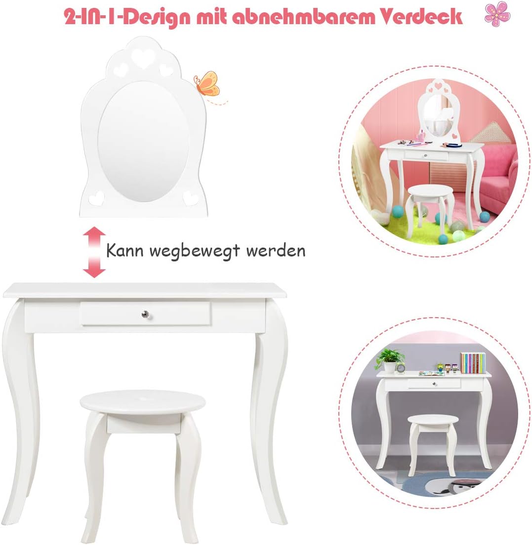Costway COSTWAY Kinder Schminktisch