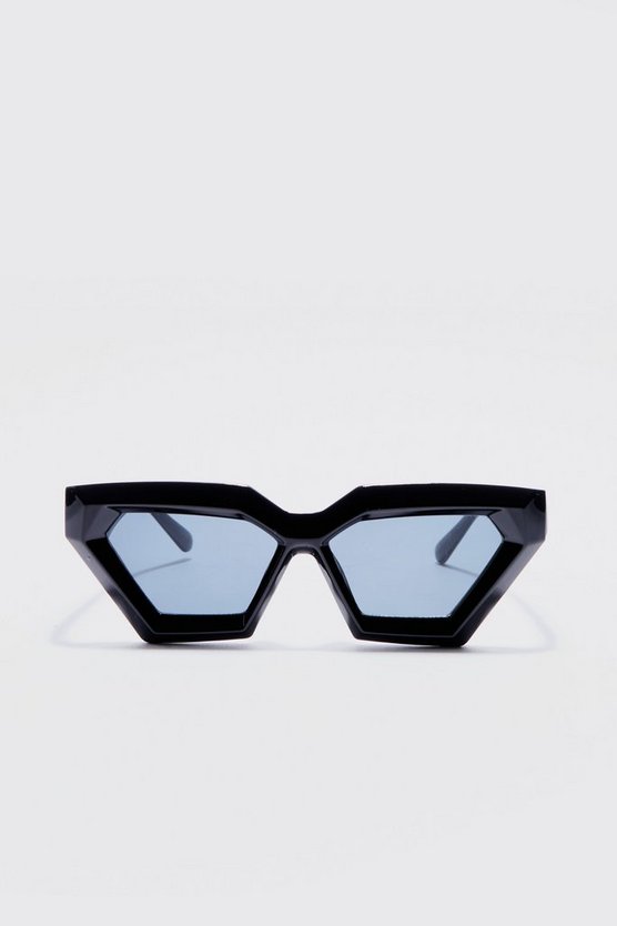 Klobige Plastik Sonnenbrille in schwarz