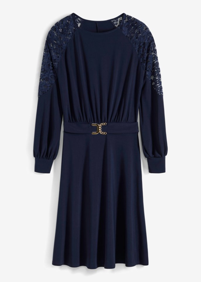 Jerseykleid mit Spitze