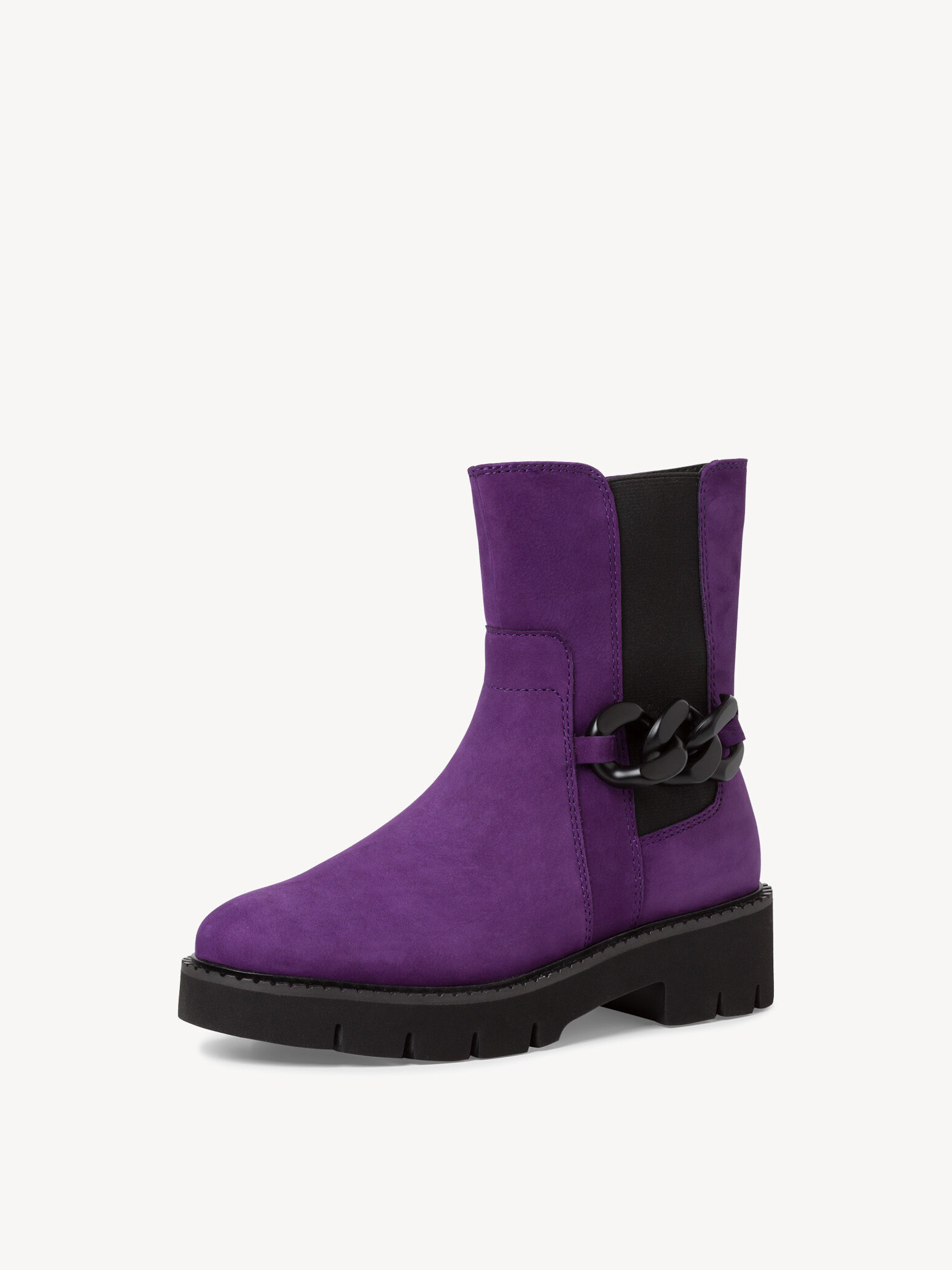 Bottine Chelsea en cuir - mauve