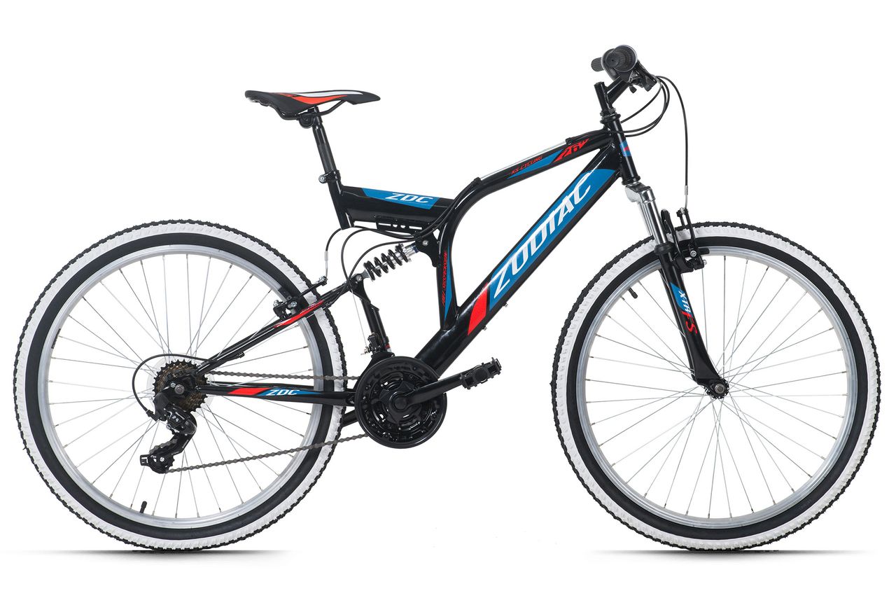 KS Cycling Mountainbike Fully 26'' Zodiac Schwarz-Rot RH 48 cm