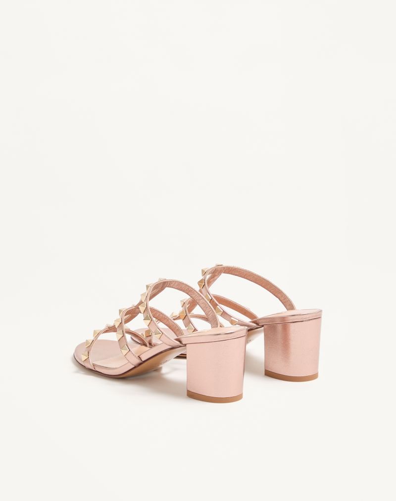 Slide Rockstud Sandal i lamineret nappa 60mm