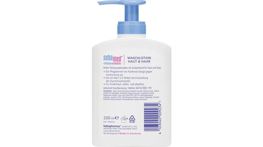 Sebamed Baby & Kind Waschlotion mit Spender 200 ml