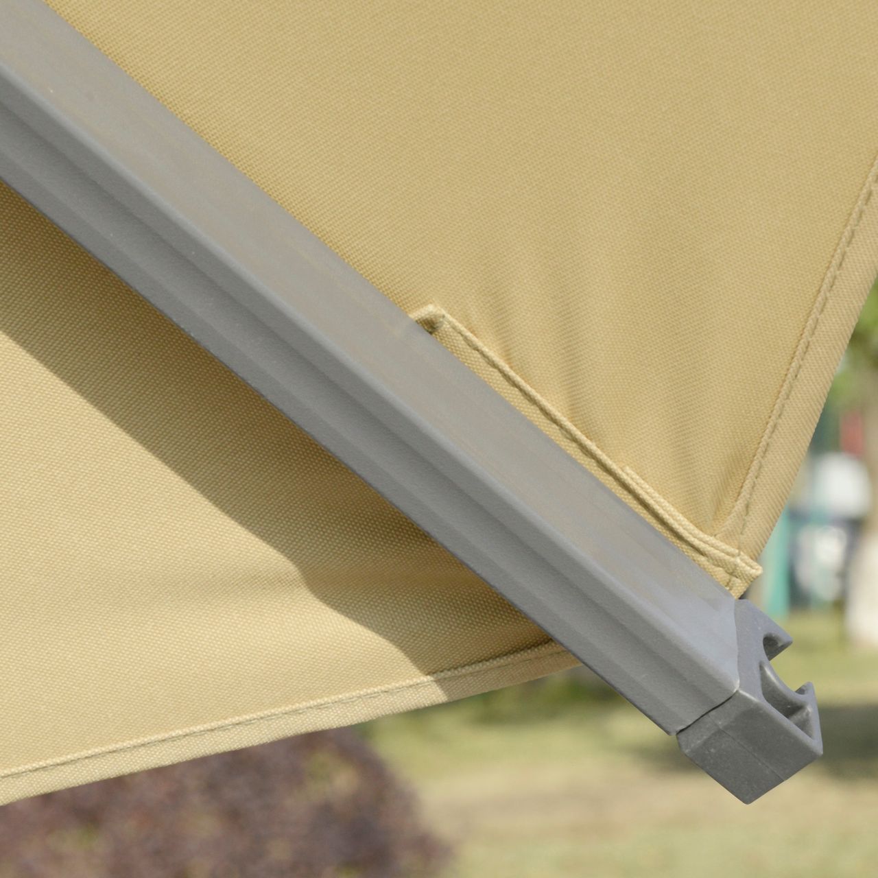 Outsunny Sonnenschirm Ø298 cm Kurbelschirm Ampelschirm Winkel verstellbar Khaki