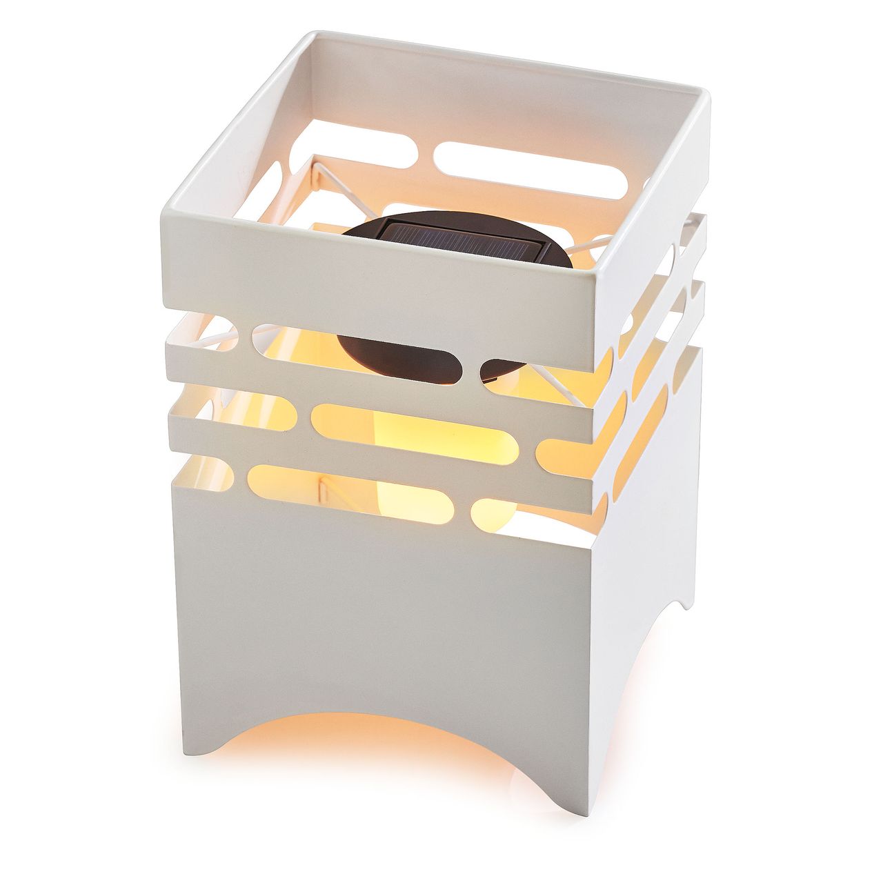 Gartenfreude AMARE Solar Gartenfeuer eckig, weiß