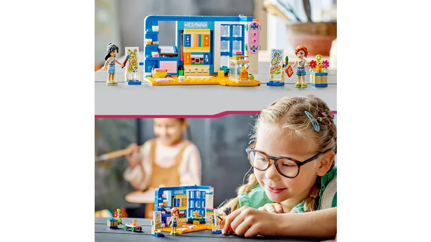 LEGO Friends 41739 Lianns Zimmer, Mini-Puppen und Spielzeug-Tier-Set