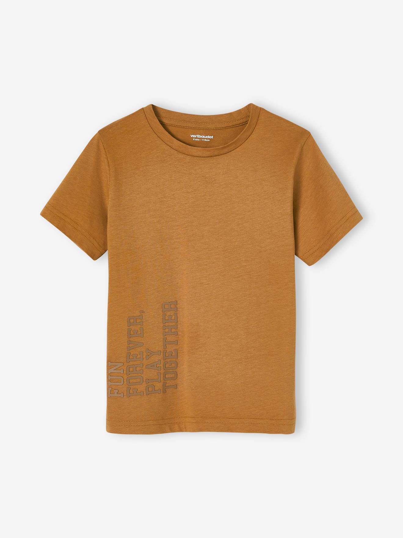 Ensemble sport garçon t-shirt + bermuda en molleton noix de pécan