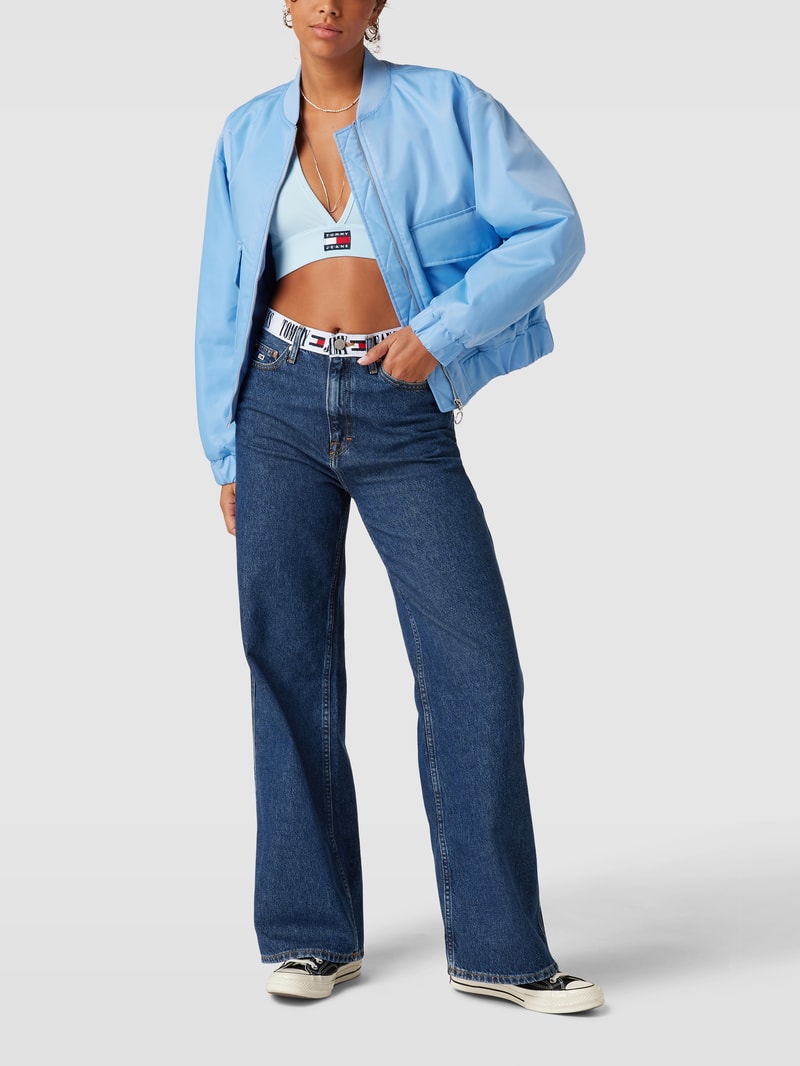 Bustier in Ripp-Optik in hellblau