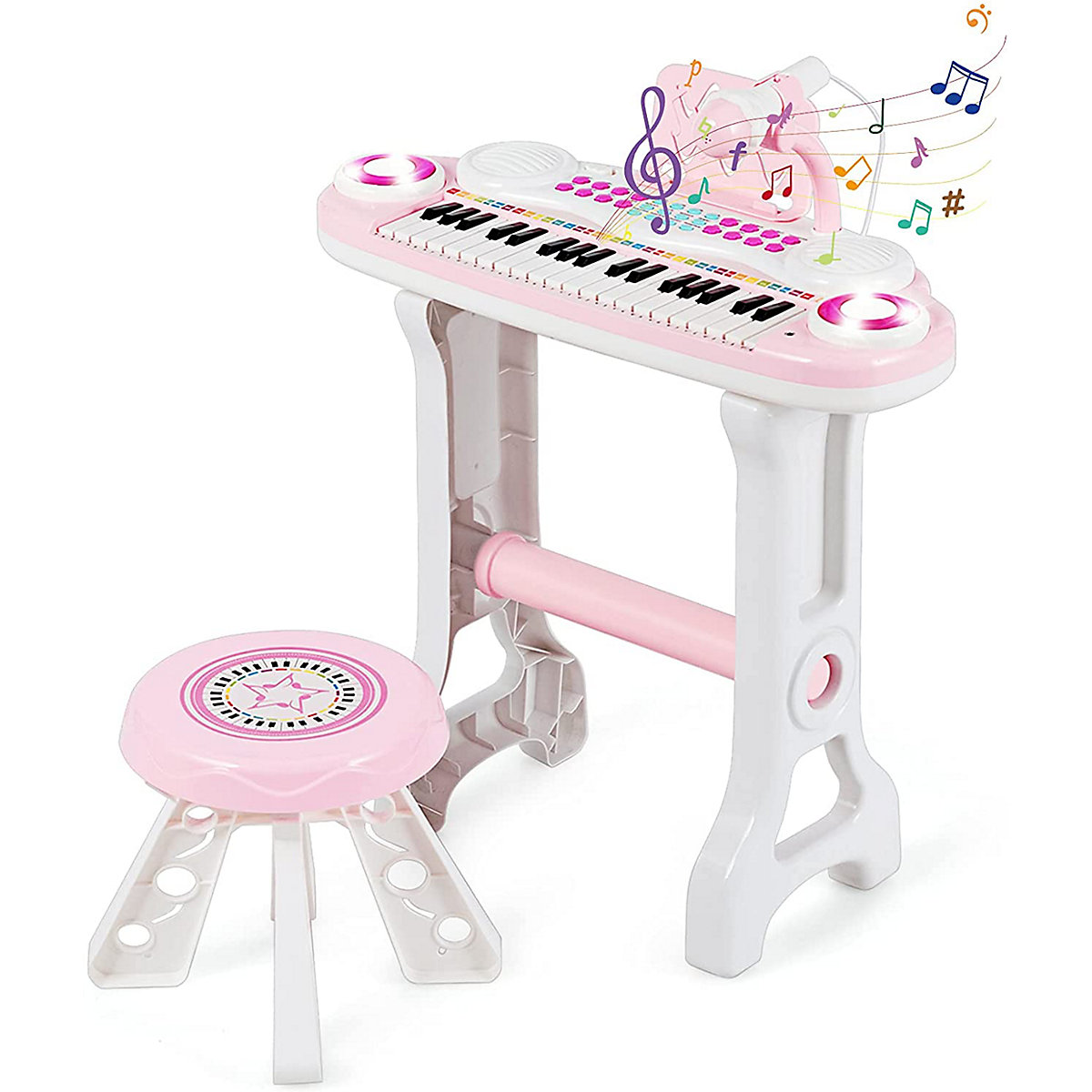 Keyboard mit Hocker & Mikrofon