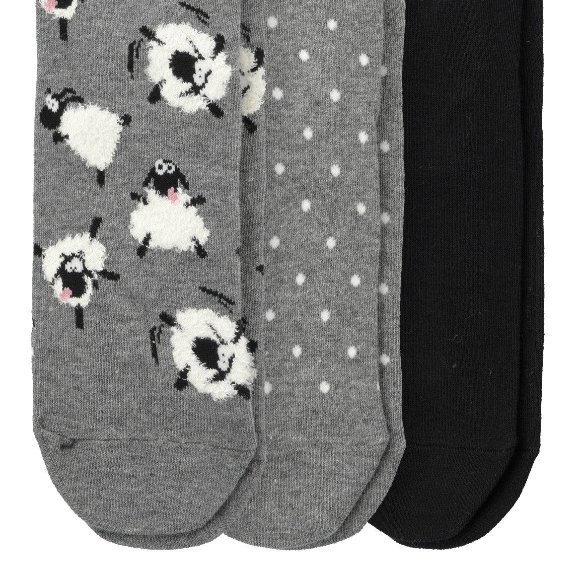 3 Paar Damen Socken im Muster-Mix