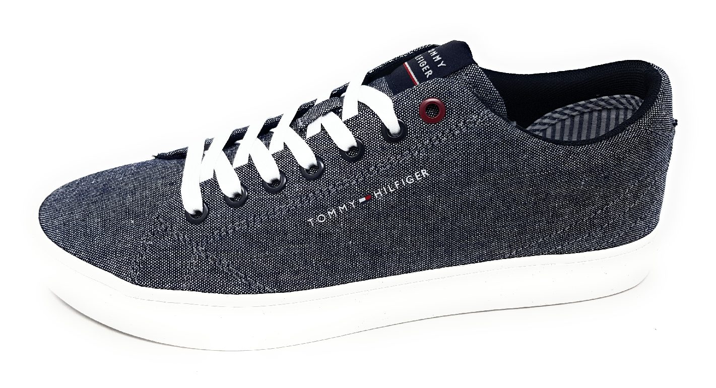 Tommy Hilfiger HI Vulc Core Low Chambray FM0FM04738 Grau DW5 desert sky