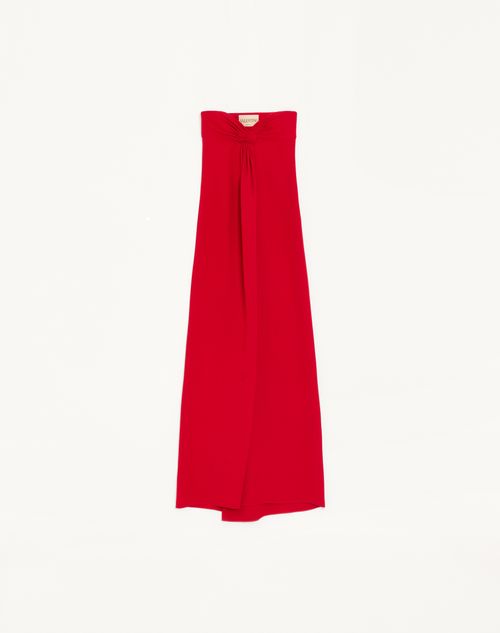 Vestido longo de alta costura em cady