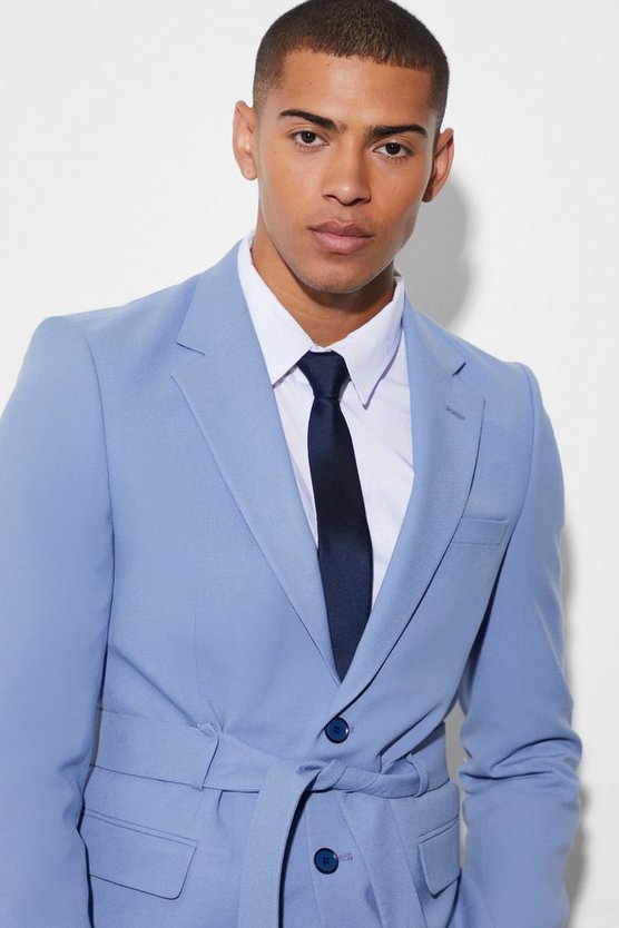 Einreihiger Slim-Fit Blazer mit Gürtel