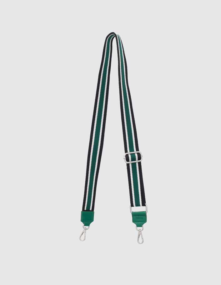 La bandoulière 111 en textile vert rayé Femme