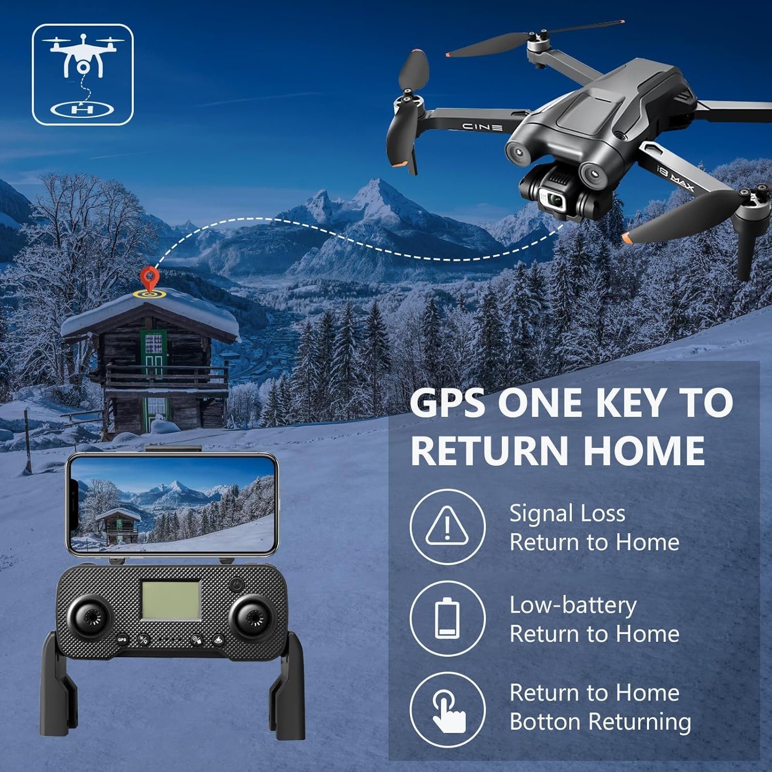 le-idea Drohne (4K, Faltbare RC-Quadcopter-Drohnen für Anfänger, 5G WIFI FPV Live Video)