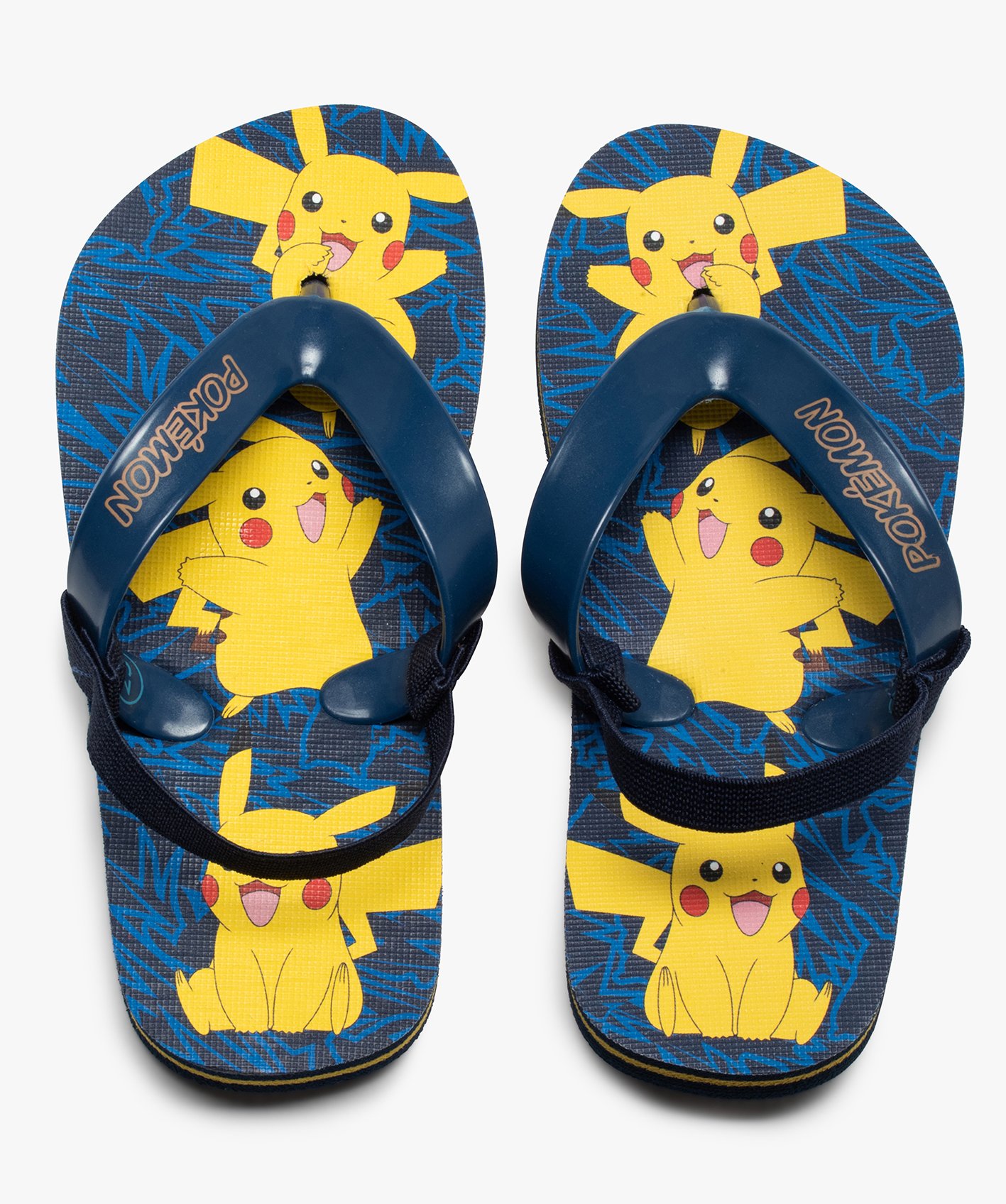 Tongs enfant Pikachu avec bride élastiquée - Pokémon marine | GEMO