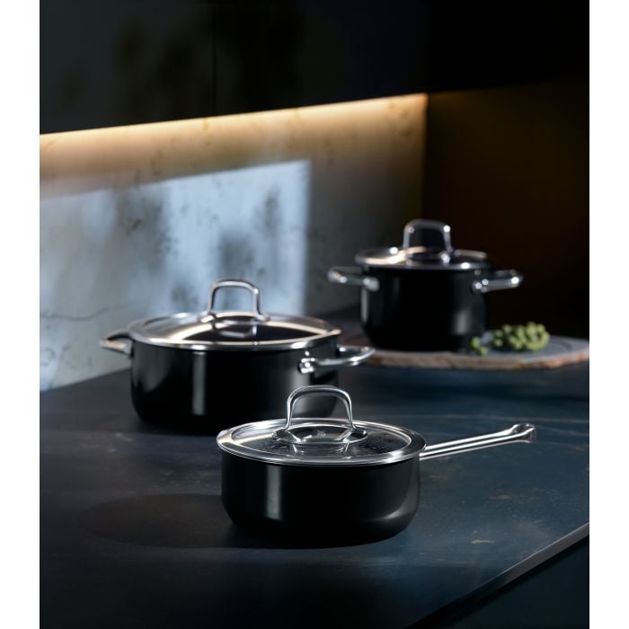 Fusiontec Compact Kochtopf mit Glasdeckel, 24 cm, Black