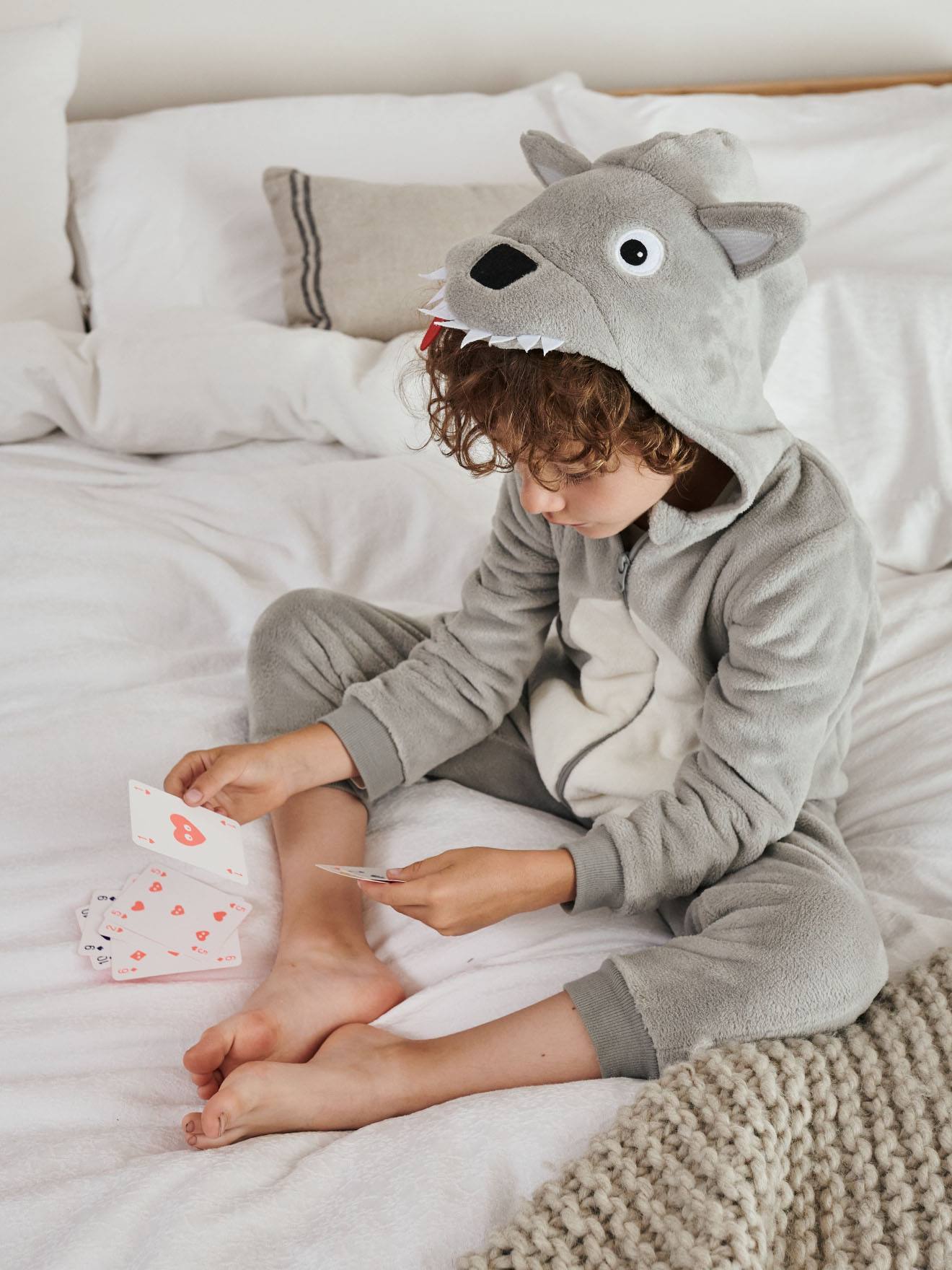 Vertbaudet Jungen Overall/Onesie, Wolf - hellgrau
