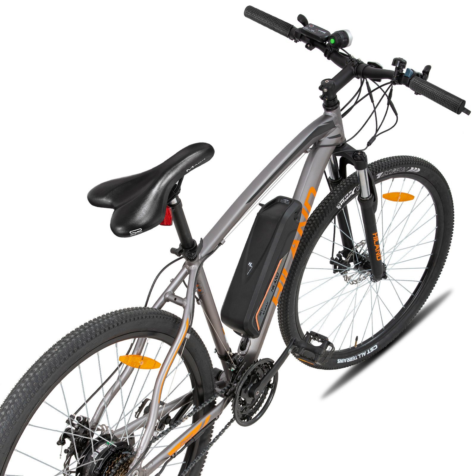 HILAND E-Bike 26/27.5/29 Zoll E-MTB Herren Damen,LCD Display,10.4Ah Akku, 21 Gang Shimano Tourney Schaltwerk, Kettenschaltung, Heckmotor, (Set, mit akku-ladegerat, mit Werkzeung), E-bike Damen und Herren, innerhalb der stVZO